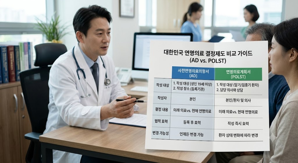 보건복지부 지정 사전연명의료의향서와 연명의료계획서 차이점 안내